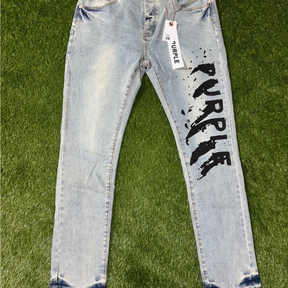 Purple Men's Skinny Jeans - Light Blue
